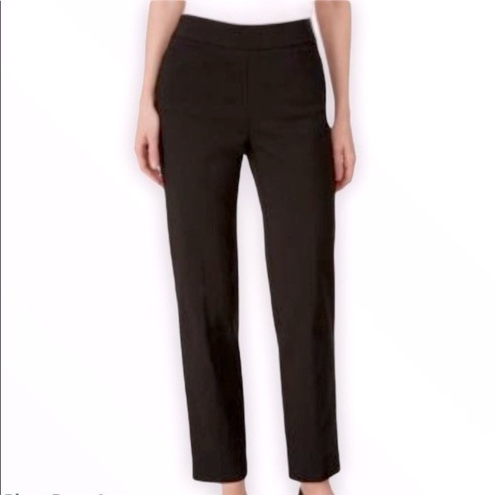90s Worthington Pants Trouser High Waist Black side zipper straight legs size 14